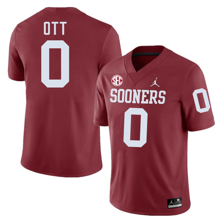 Oklahoma Sooners #0 Jaydn Ott College Football Jerseys,Uniforms-Crimson